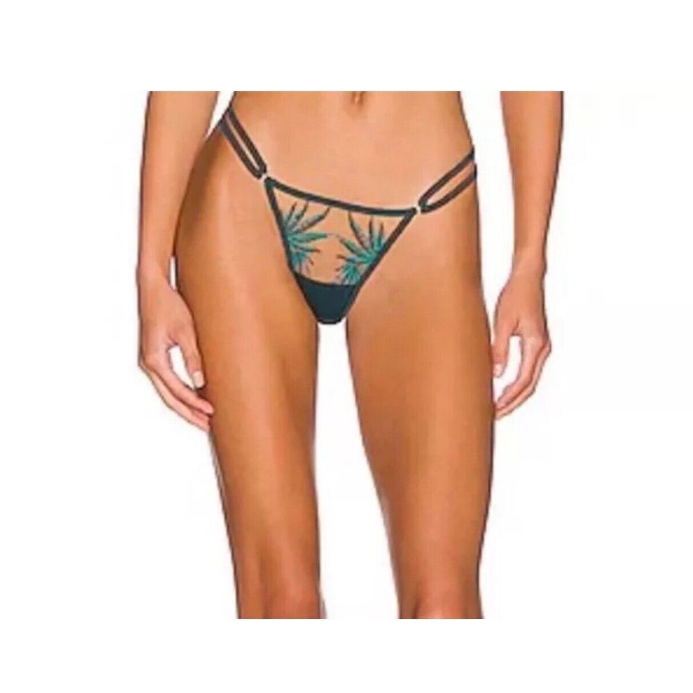 Thistle And Spire Woman's Brooklyn Haze Thong Sheer Emerald Butterscotch SZ 2x
